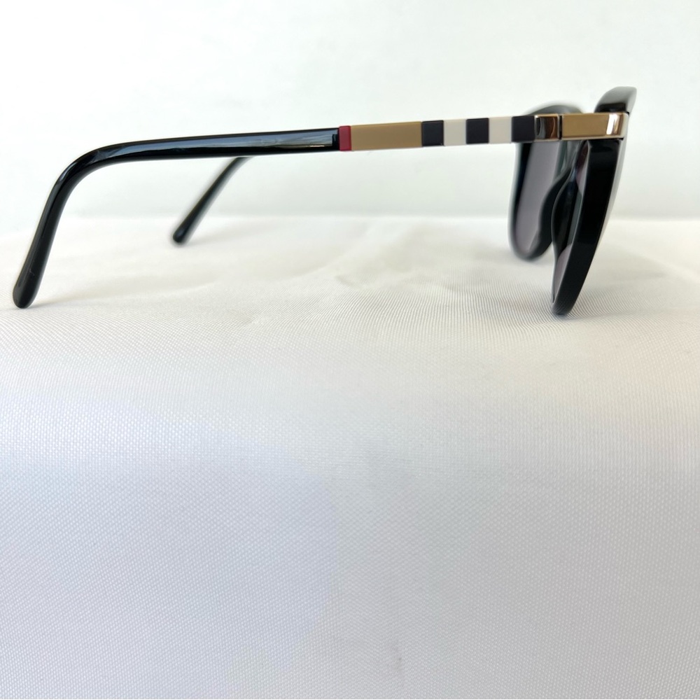 BURBERRY Italy B 4216 3001/T3 Cat Eye Full Rim Black w Strips Frame Glasses - Picture 5 of 13